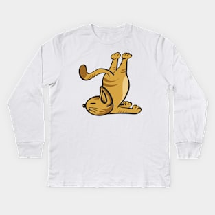 Cat In Different Yoga Poses Kids Long Sleeve T-Shirt